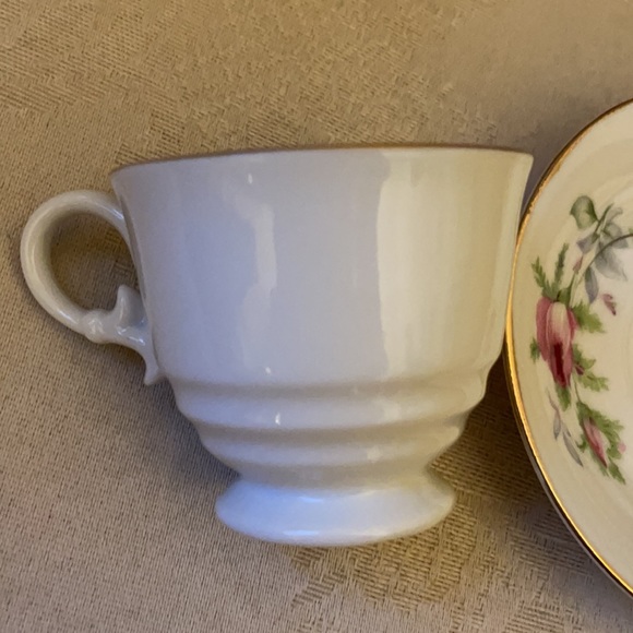 Lefton hand-painted rose pattern porcelain demitasse espresso tea cup saucer set - Picture 5 of 12